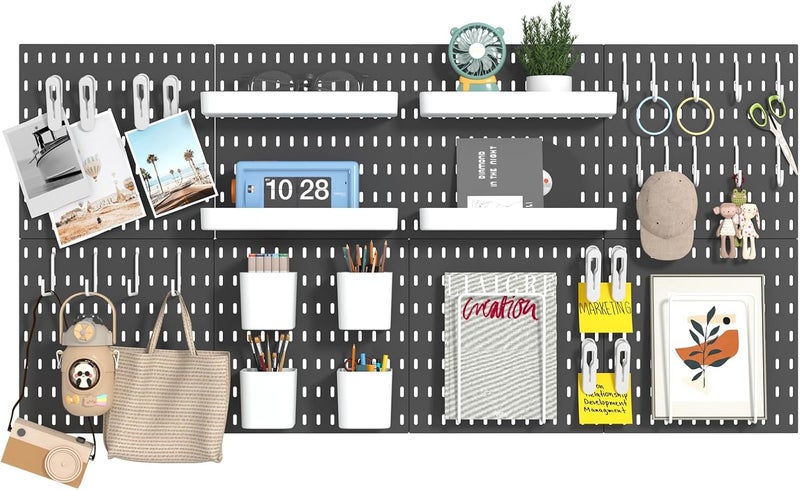 RIVTUN 8-Pack 22"x44" Plastic Pegboard Panels Durable Modular Organizer Boards for Wall Storage, Garage, Workshop & Craft Room – Lightweight & Easy to Install - Image 1